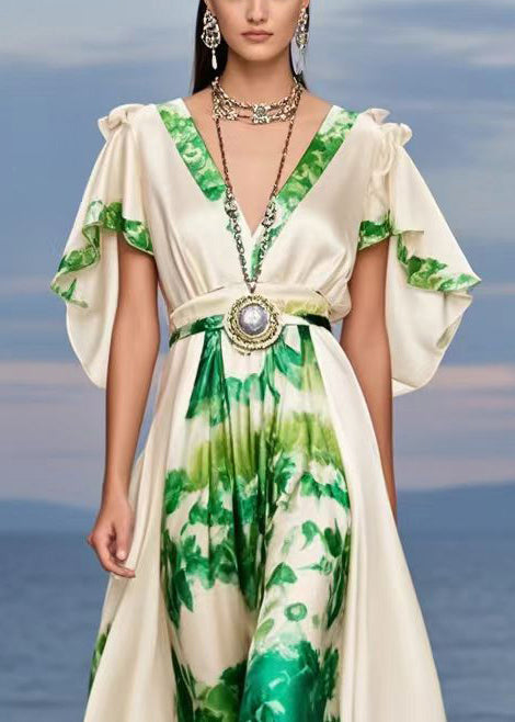 Diy Champagne Print Exra Large Hem Silk Party Dresses Cloak Sleeves