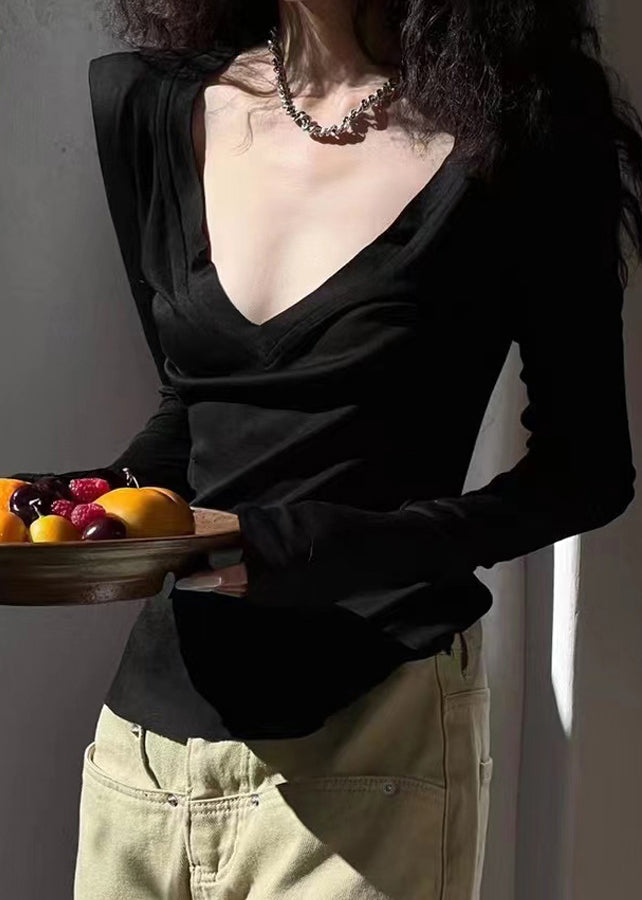 Pink V Neck Patchwork Cozy Top Spring