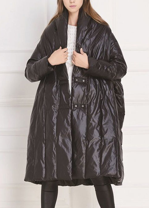 Red Button Pockets Duck Down Coat Winter