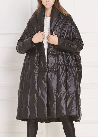 Red Button Pockets Duck Down Coat Winter