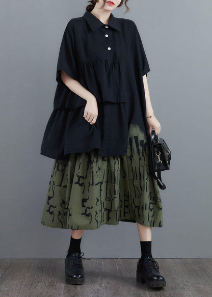 Stitching Contrast Fake Two-piece Dress