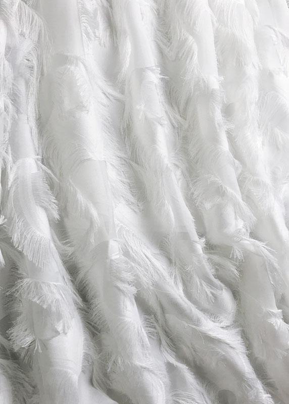 Color Feather Fringed High Waist Long Skirts