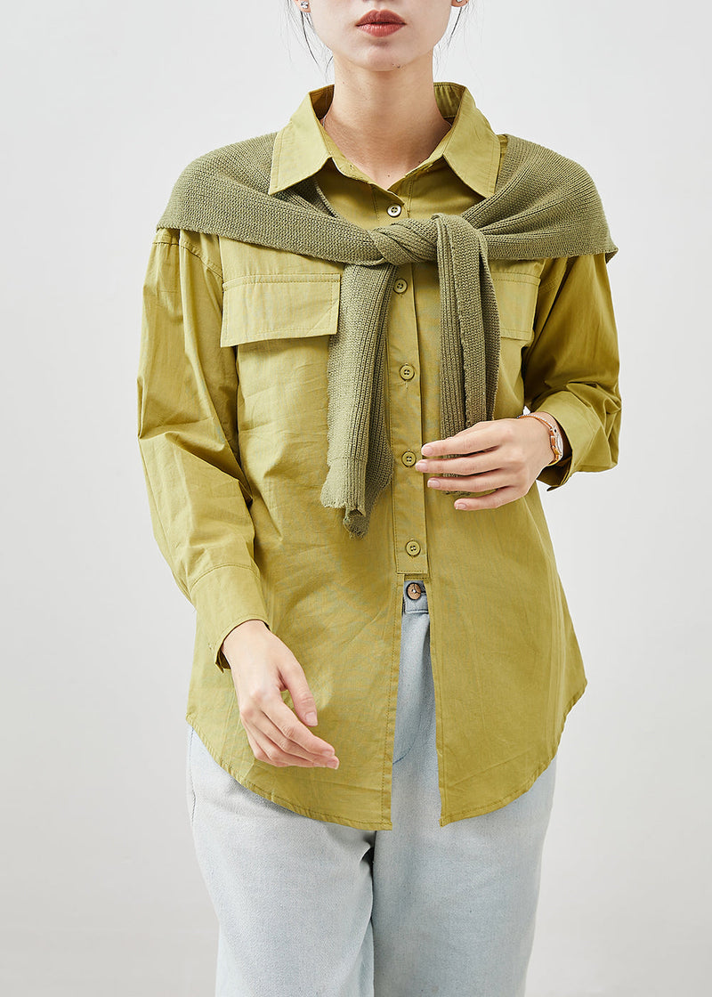 Green Oversized Gift Shawl Cotton Shirts Fall