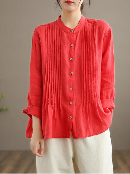 Organic White Linen Shirt Tunics Ramie Blouse