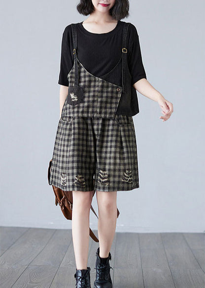 Black Plaid Patchwork Fall Two Piece Set Clothing