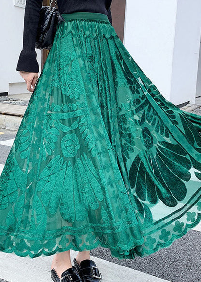 Green Velour Skirts Winter