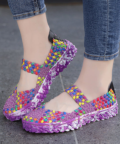 Splicing Flat Shoes for Rose Knit Fabric