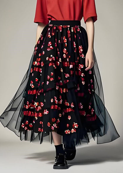 Fine O Neck Cotton Tops and Chiffon Skirts Two Pieces Set Summer