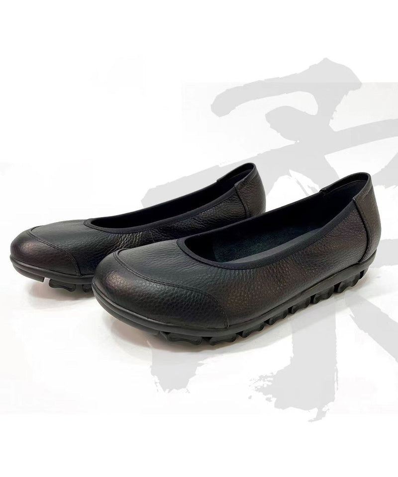 Comfortable Flat Shoes for Rose Cowhide Leather