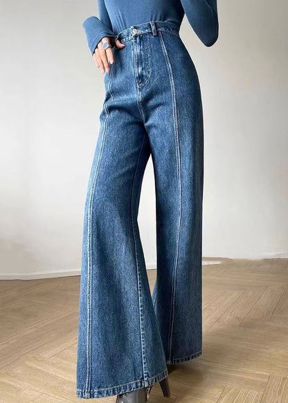 American High Waisted Slim Fit Denim Micro Flared Straight Leg for Spring