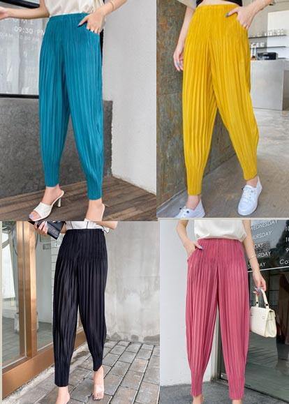 Natural Yellow Chiffon Harem Pants Summer