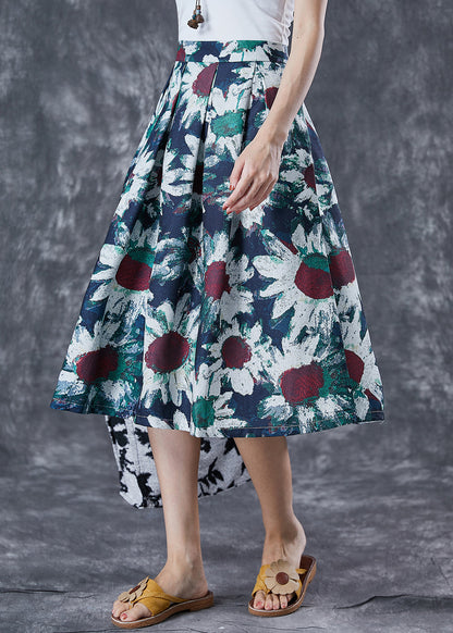 Navy Tie Dye a Line Skirt Summer