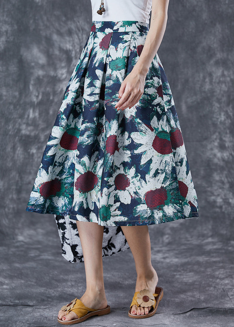 Navy Tie Dye a Line Skirt Summer