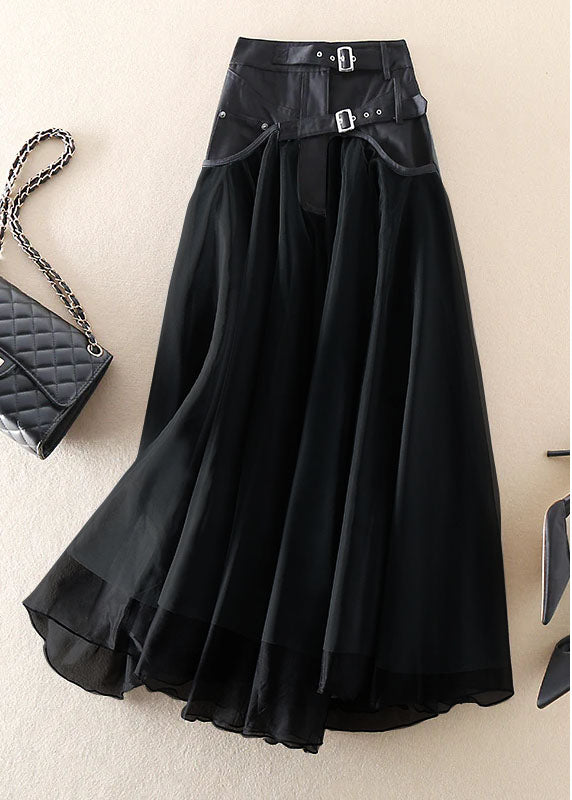French Grey Patchwork Tulle Skirts Spring