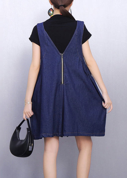 Urban Garden Charm Embroidered Denim Jumpsuits Bold Accents