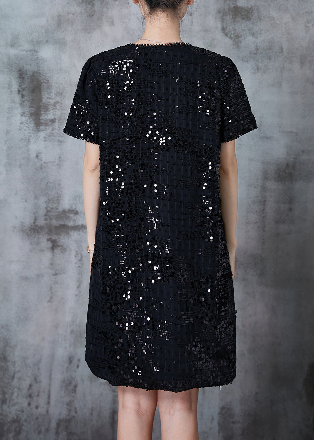 Black Sequins Nail Bead Party Dresses Summer