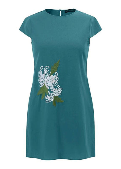 Summer Dress O-neck Embroidery