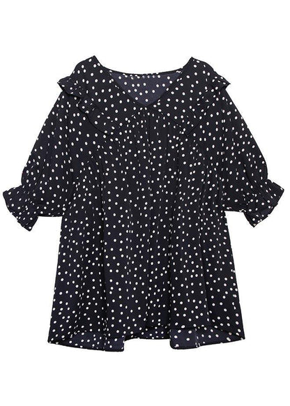 Temperament White Dot Chiffon Shirt
