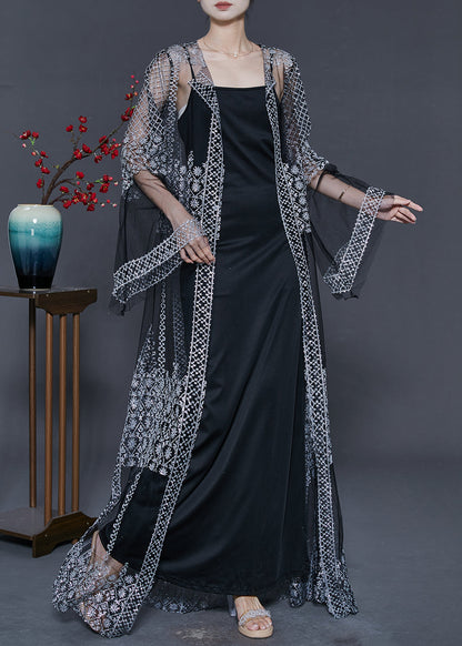 Diy Black Sequins Oversized Tulle Two Pieces Set Summer