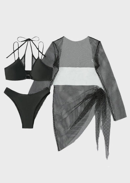 Swimsuit Set Four Piece Set Tulle Lingerie Set