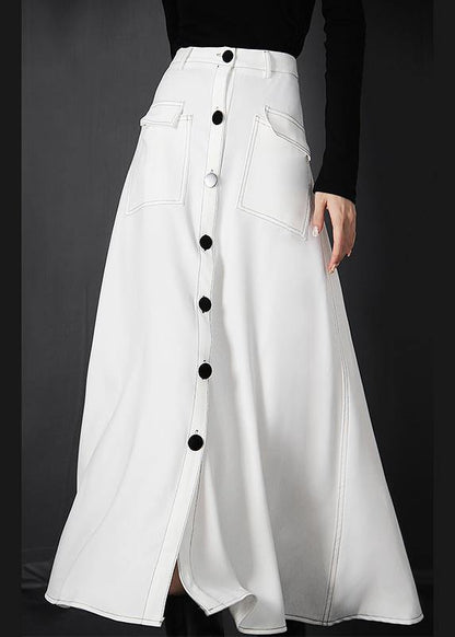 White Zippered a Line Skirts Summer