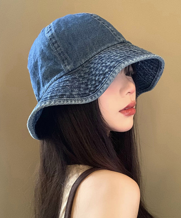 New Japanese Style Blue Denim Bucket Hat