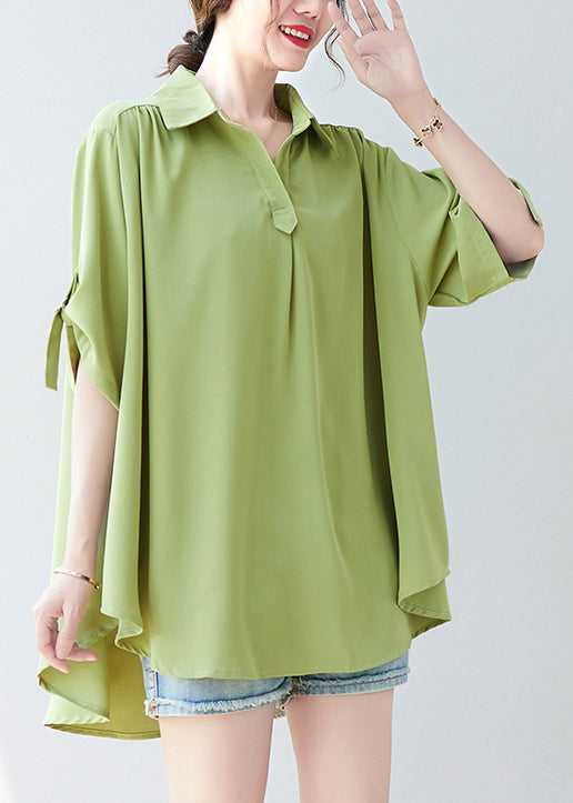 Sky Blue Oversized Low High Design Chiffon Shirt Summer