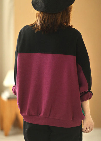 Green Loose Pockets Patchwork Fall Long Sleeve Coat