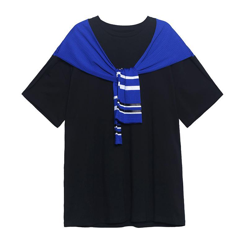 Small Crowd With Shawl Fake Two Piece Blouse Summer