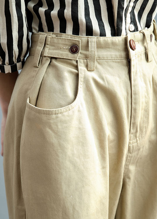 Khaki Cotton Pants Spring