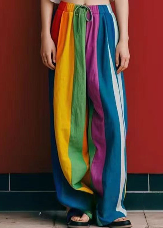 Diy Multicolour Oversized Linen Wide Leg Pants Spring