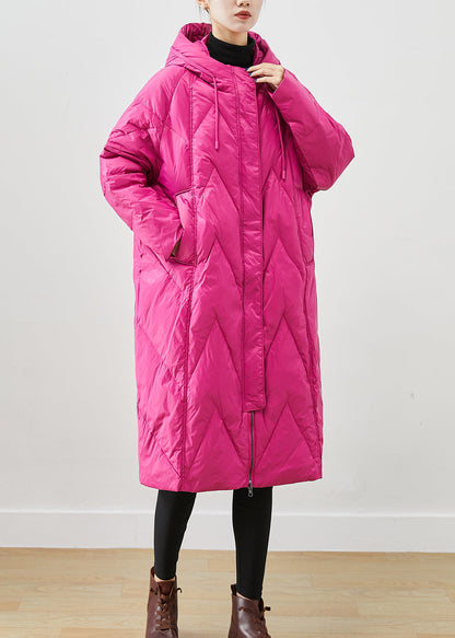 Rose Hooded Pockets Fine Cotton Filled Puffer Jacket Winter