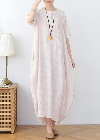 Iight Pink Linen Summer Dress