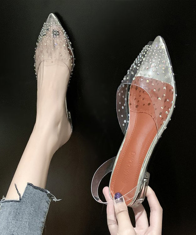 Silver Zircon Splicing Clear Best Sandals for Walking