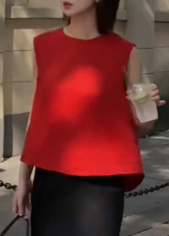 New Red O-neck Wear on Both Sides Tank Summer