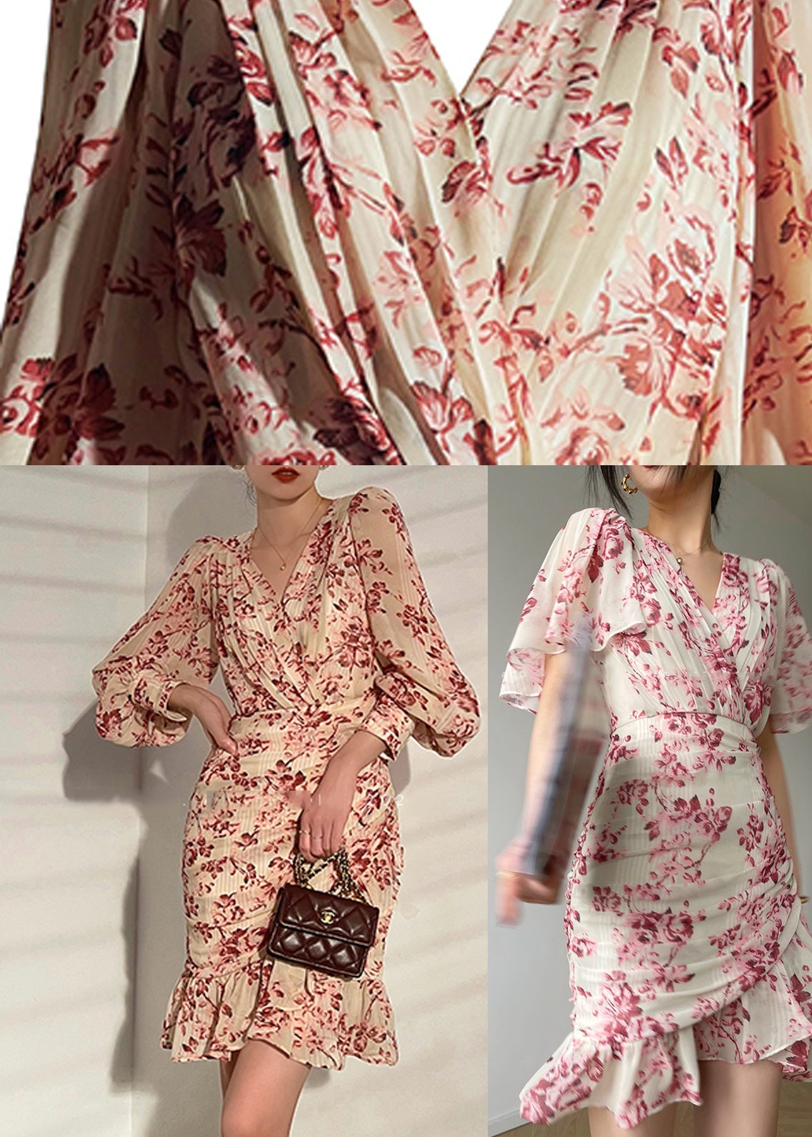Modern Yellow V Neck Asymmetrical Print Mid Holiday Dress Long Sleeve