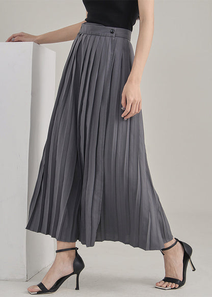 Stylish Grey Patchwork Wrinkled Skirt Spring