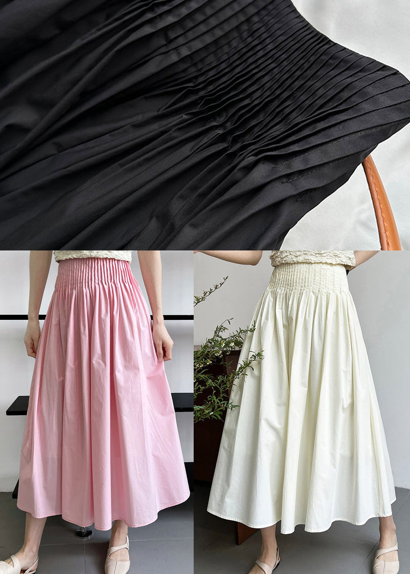 Natural Black High Waist Exra Large Hem Cotton Skirt Fall