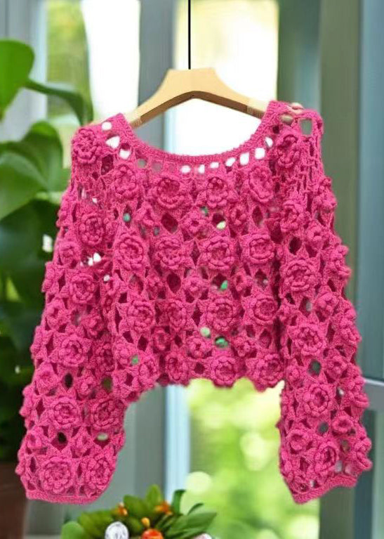 Original Rose Hollow Out Knit Sweaters Fall