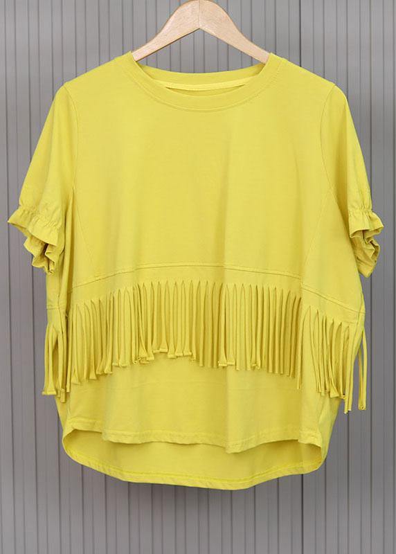Black O-neck Cotton T Shirt Short Sleeve Summer