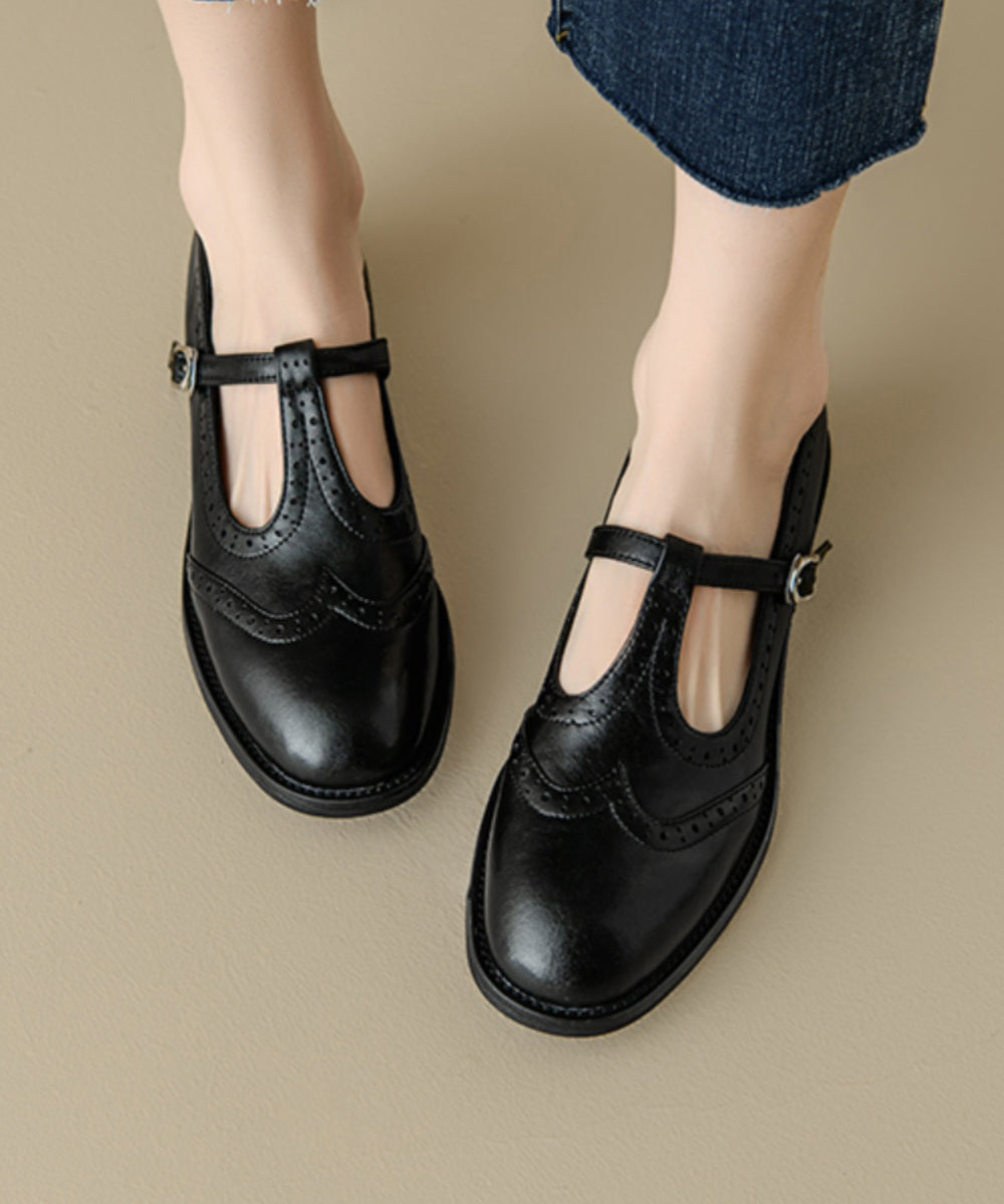 Splicing Loafers for Brown Cowhide Leather