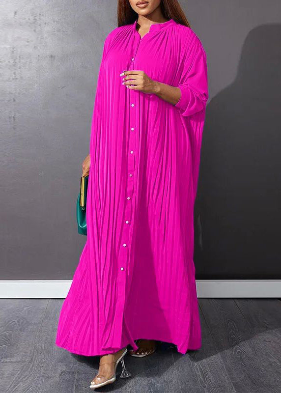 Rose Wrinkled Long Dresses Spring