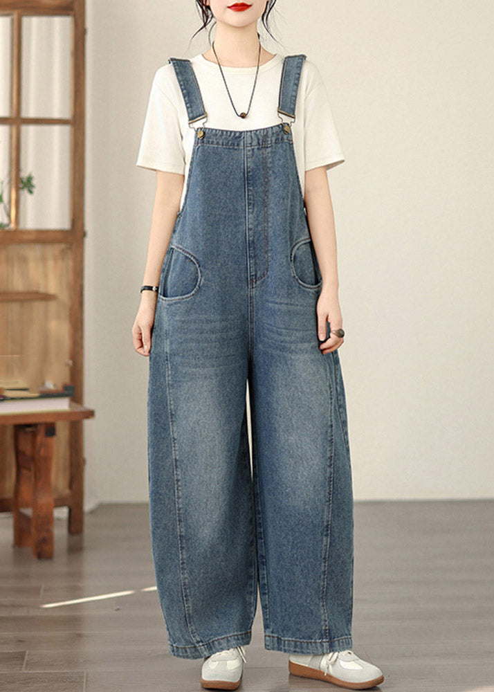 Art Blue Patchwork Jumpsuits Summer