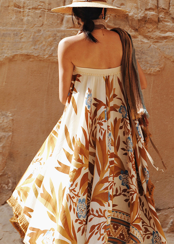 Asymmetrical Print Cotton Tops or Skirts Sleeveless