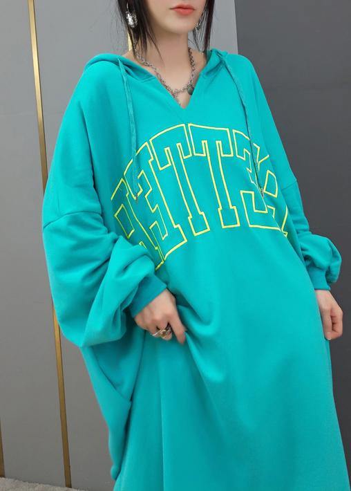 Diy Hooded Side Open Spring Quilting Clothes Yellow Letter Long Dresses