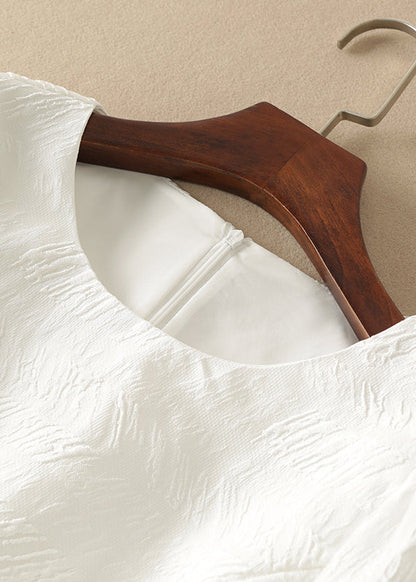 Diy White Zip Up Bow Dresses Short Sleeve