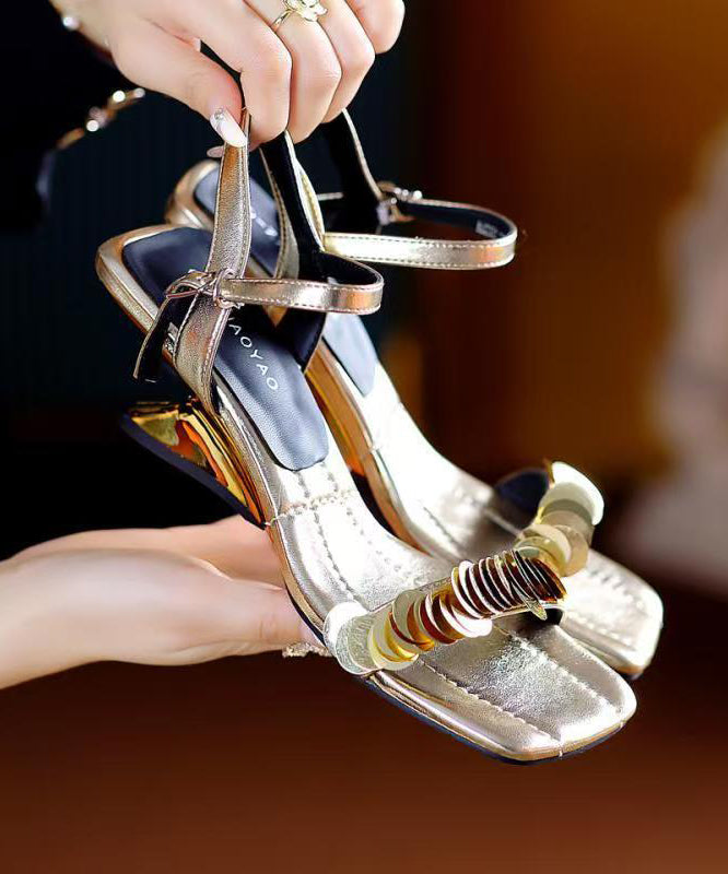 Silver Wedge Sandals Black Faux Leather Peep Toe