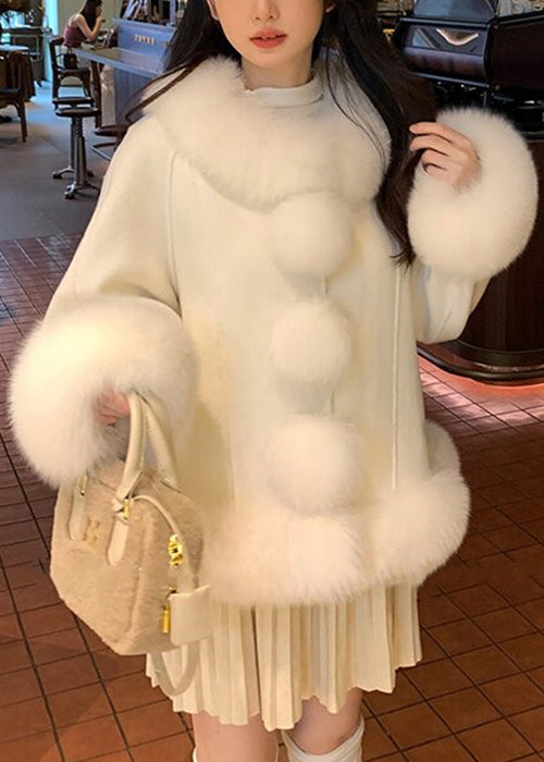White Fur Collar Patchwork Duck Down Coats Winter
