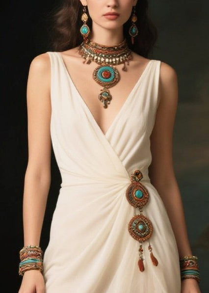White Asymmetrical Side Open Tulle Vacation Dresses Summer