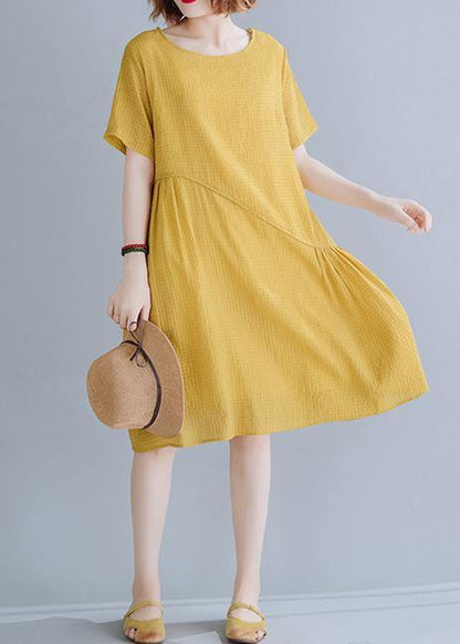 Yellow Asymmetrical Design Maxi Summer Chiffon Dress